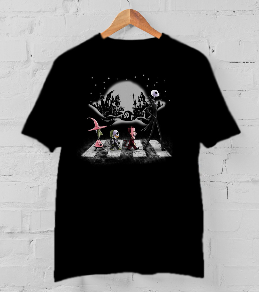 The Nightmare Before Christmas Halloween Road Abbey Road Crossover T-Shirt