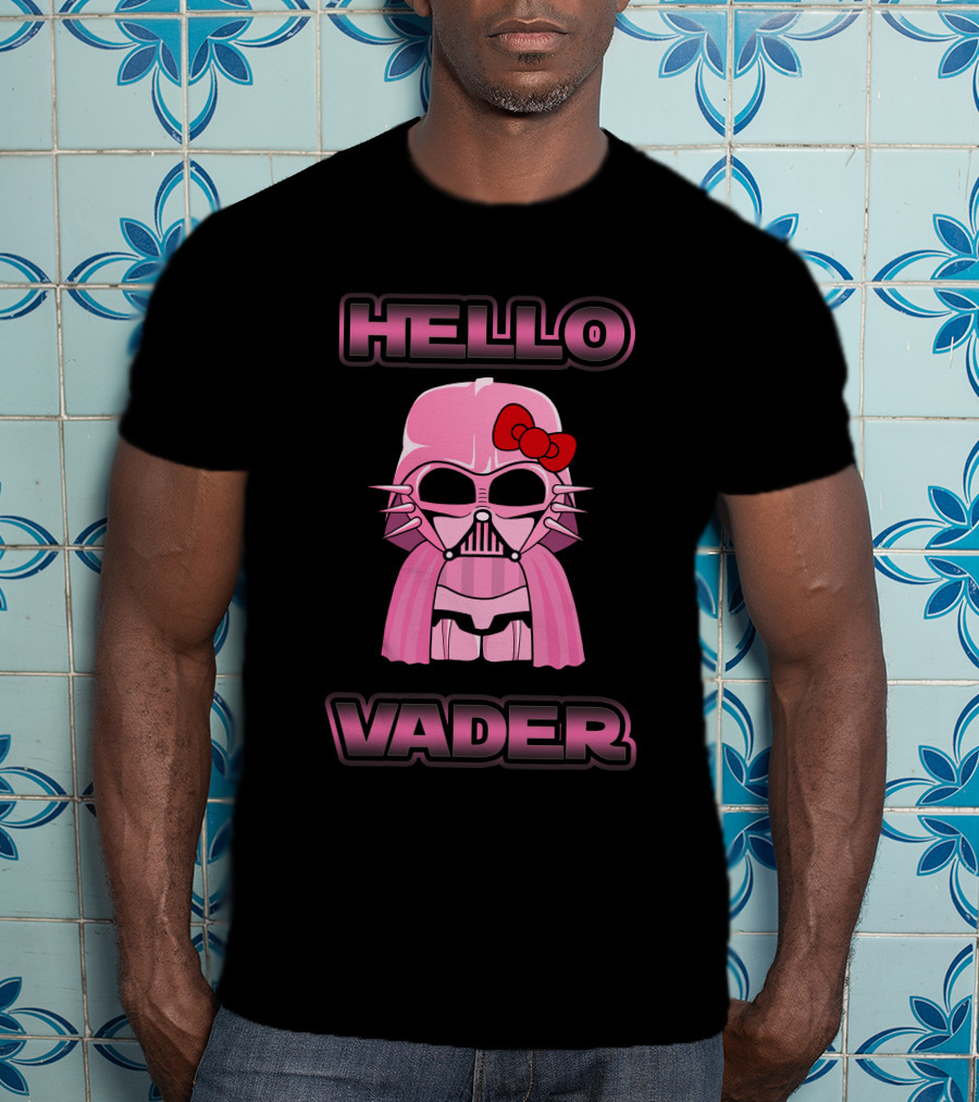 Hello Kitty Star Wars Hello Vader Pink Bow Helmet T-Shirt