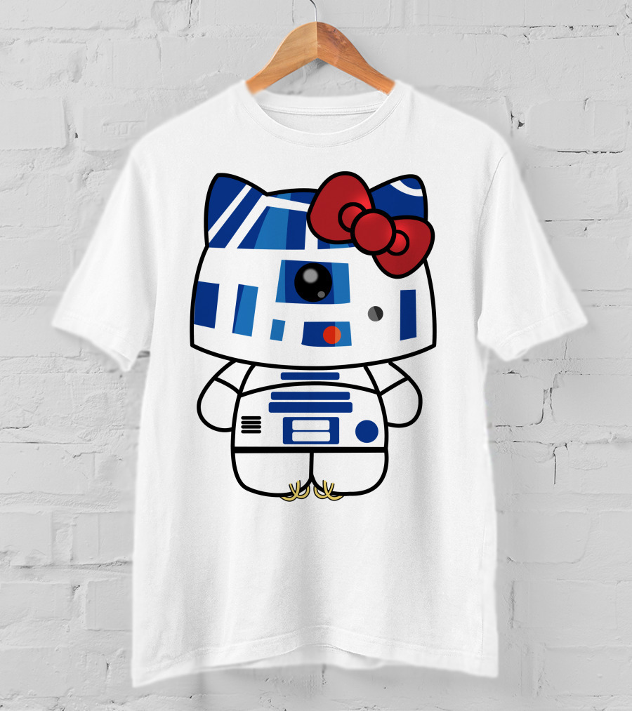 Hello Kitty Star Wars R2D2 Character Fusion With Bow T-Shirt