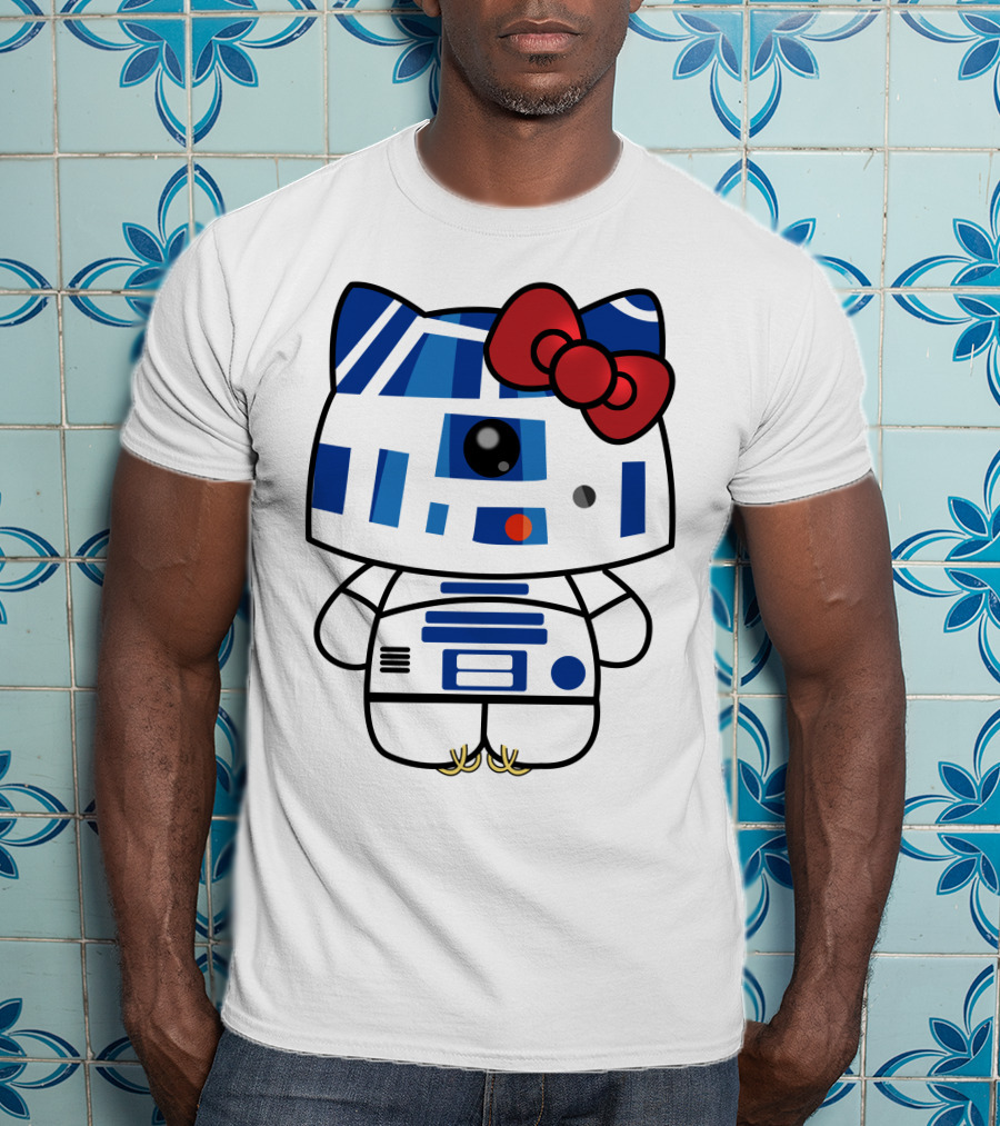Hello Kitty Star Wars R2D2 Character Fusion With Bow T-Shirt