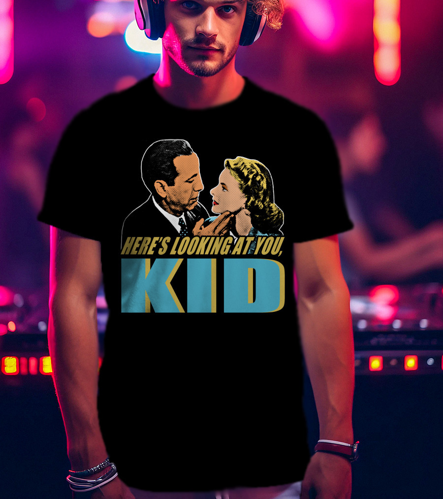 Here's Looking At You Kid Casablanca Movie Scene Retro T-Shirt