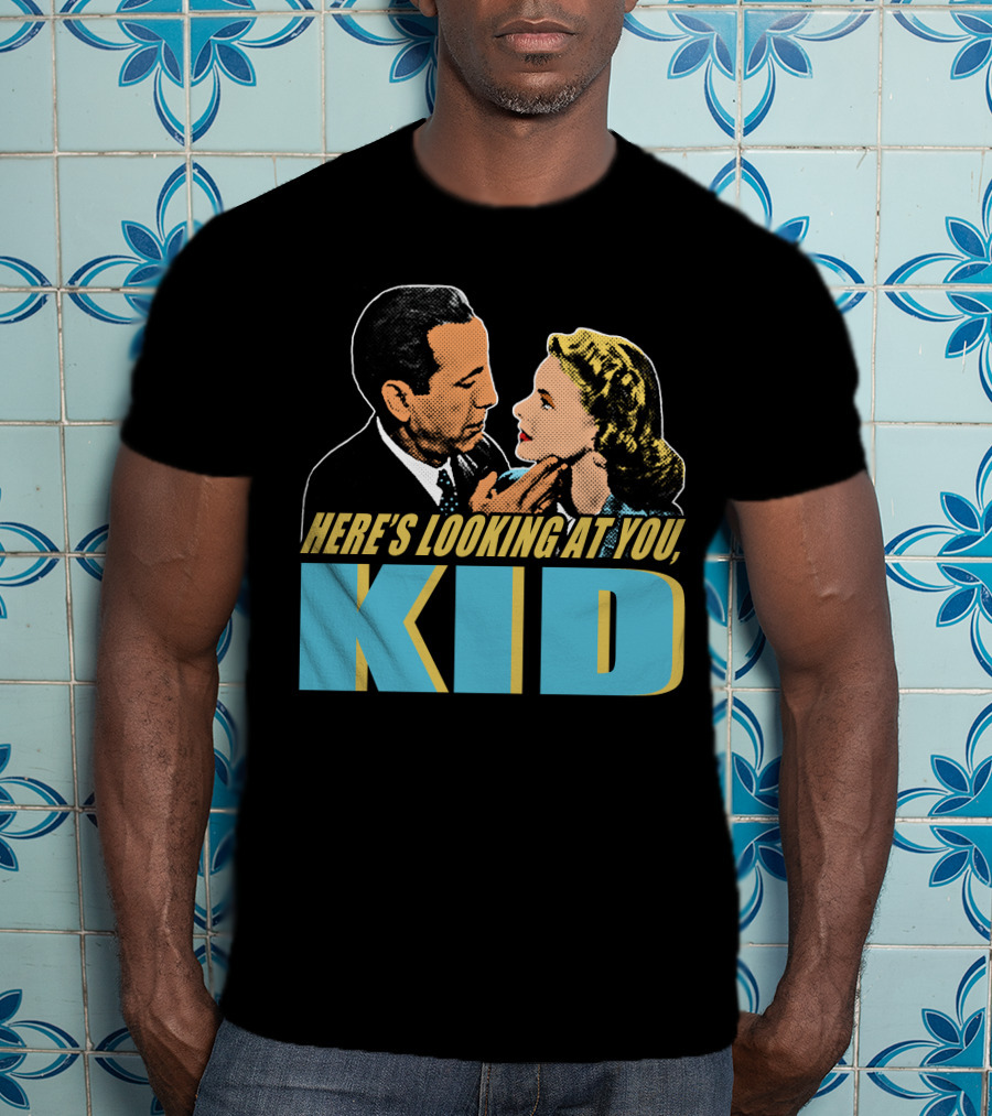 Here's Looking At You Kid Casablanca Movie Scene Retro T-Shirt
