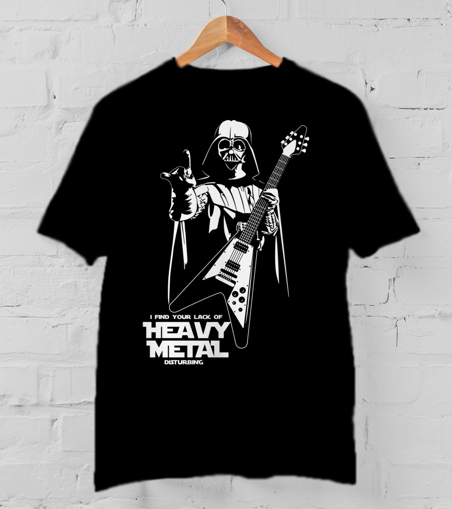 I Find Your Lack Of Heavy Metal Disturbing Star Wars Darth Vader Playing Guitar T-Shirt