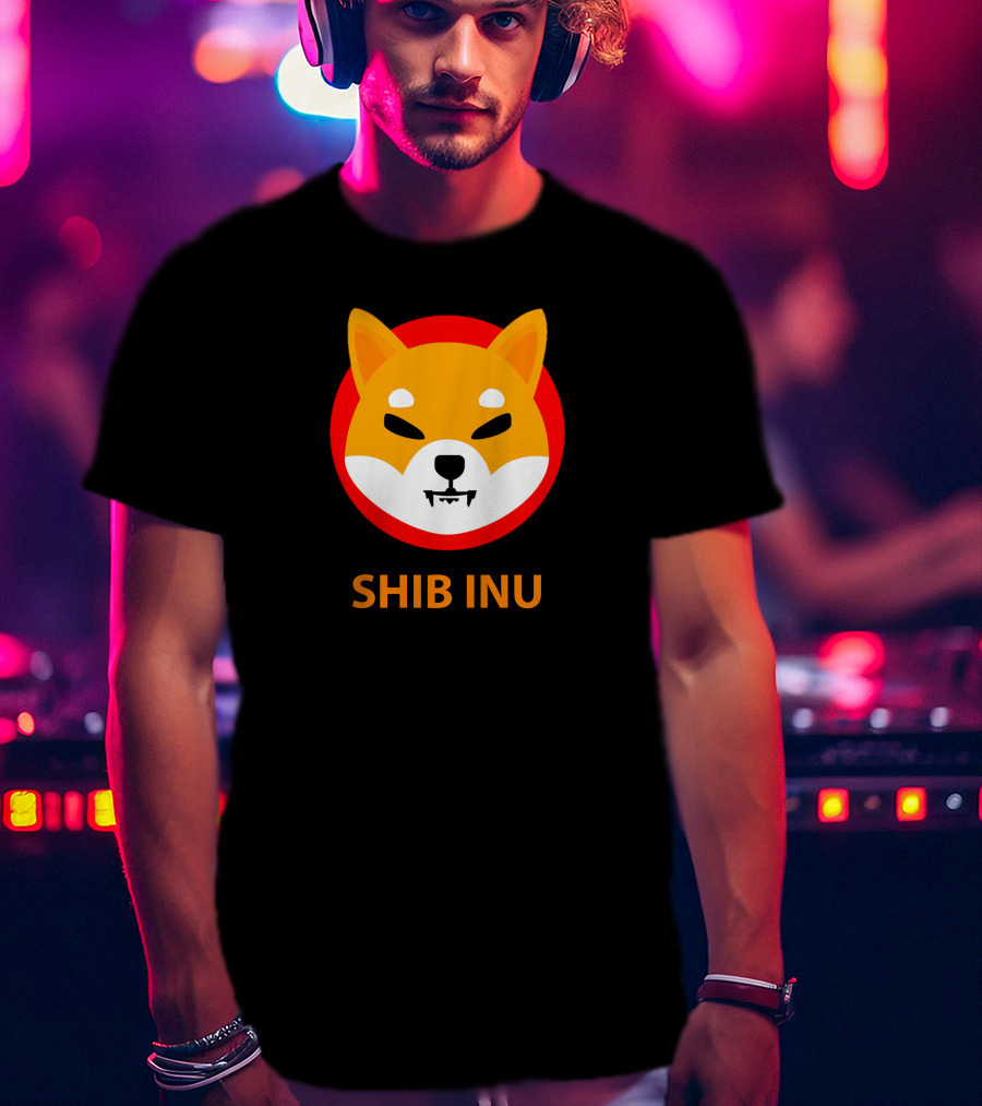 SHIB INU Coin Crypto Logo Red Circle T-Shirt
