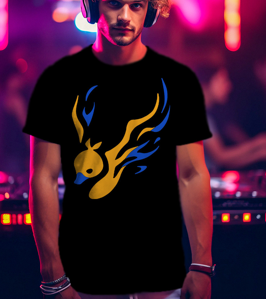 Uhiuhihn Phoenix Inspired Iconic Blue And Orange T-Shirt
