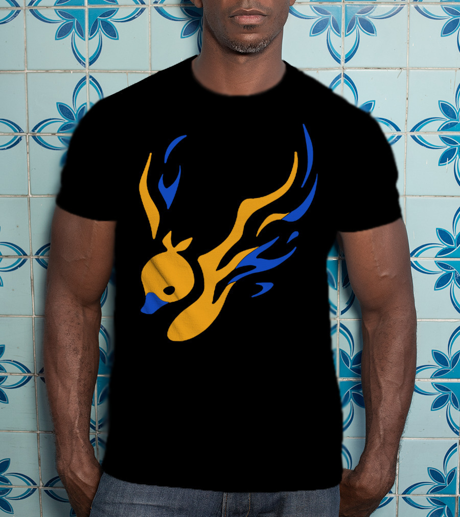 Uhiuhihn Phoenix Inspired Iconic Blue And Orange T-Shirt