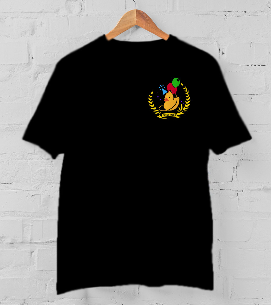 Planet Duck Birthday Quackity Since 2000 Celebration With Balloons And Party Hat T-Shirt