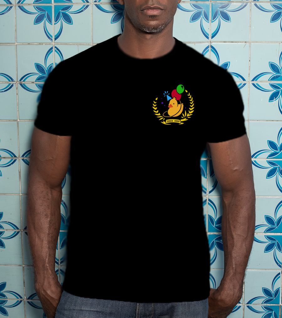 Planet Duck Birthday Quackity Since 2000 Celebration With Balloons And Party Hat T-Shirt