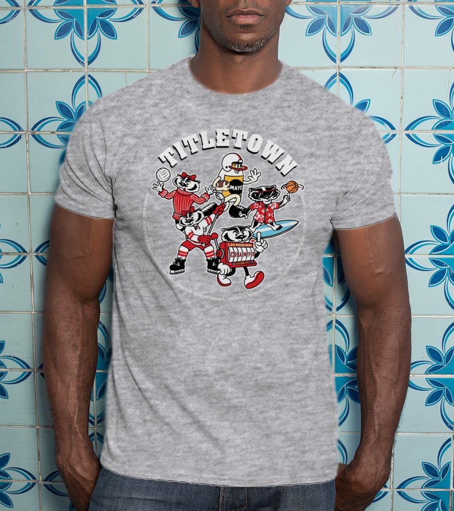 Wisconsin Badgers Titletown Champs Rowing Volleyball Football Surfing Basketball T-Shirt
