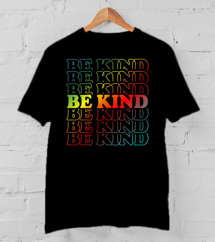 Be Kind Colorful Gradient Text Mick Foley T-Shirt