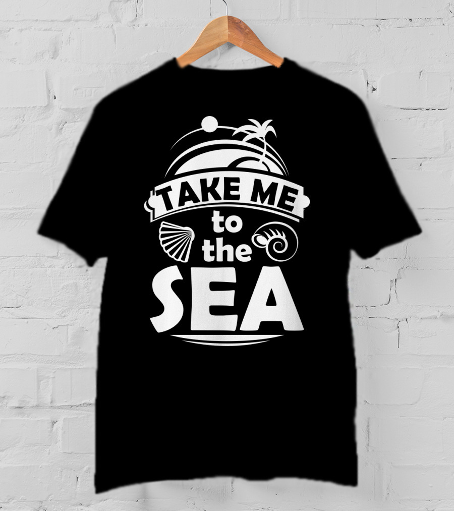 Take Me To The Sea Palm Trees And Seashells T-Shirt