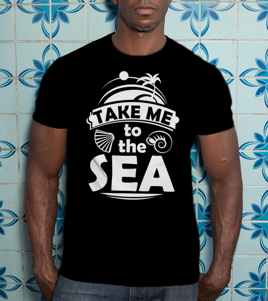 Take Me To The Sea Palm Trees And Seashells T-Shirt