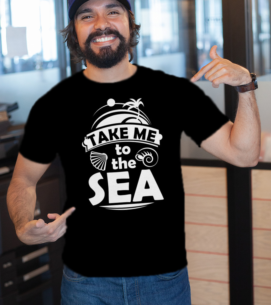 Take Me To The Sea Palm Trees And Seashells T-Shirt