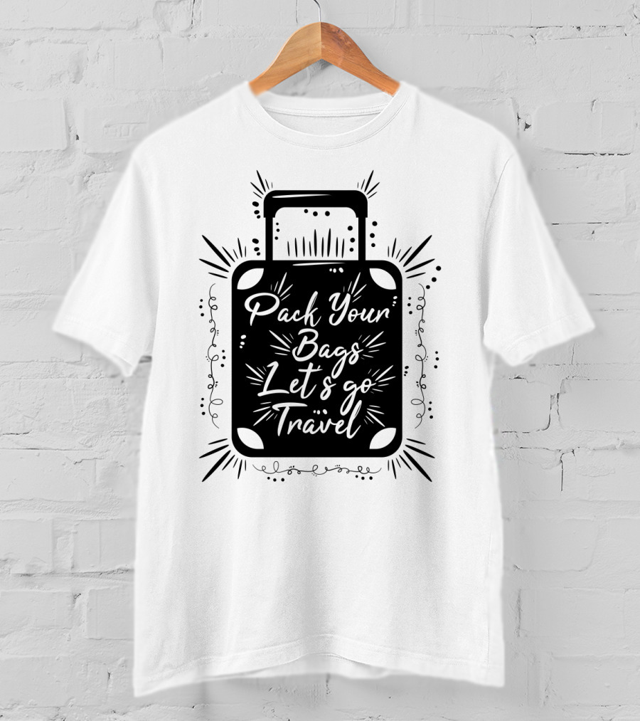 Pack Your Bags Let's Go Travel Adventure Suitcase T-Shirt