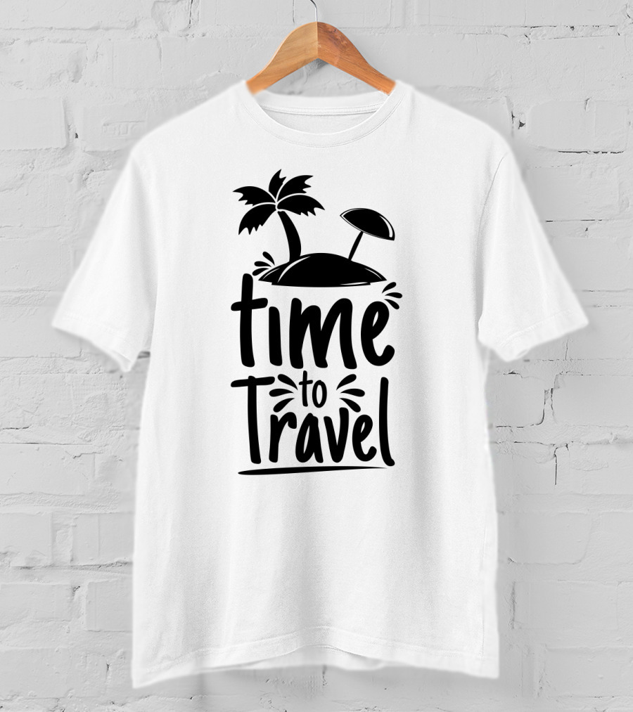 Time To Travel Beach Paradise Palm Island Adventure T-Shirt