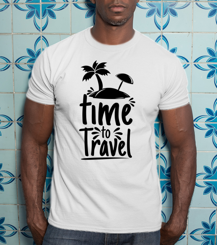 Time To Travel Beach Paradise Palm Island Adventure T-Shirt