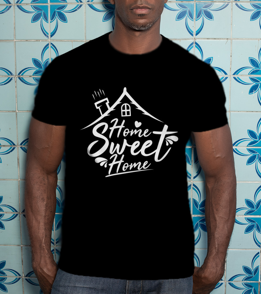 Home Sweet Home Cozy Cottage Roof Graphic With Heart Accent T-Shirt