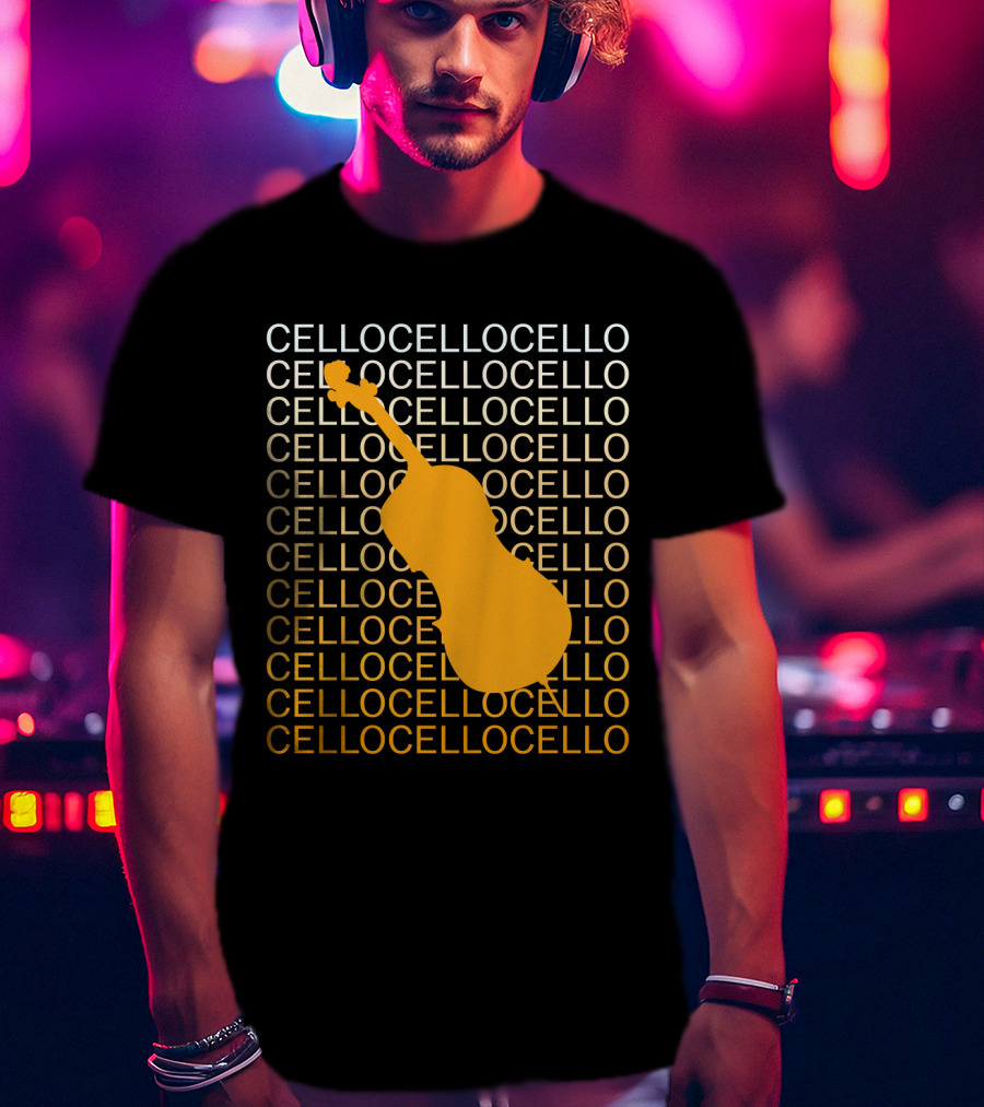 Cello Repeated Bold Pattern With Orange T-Shirt