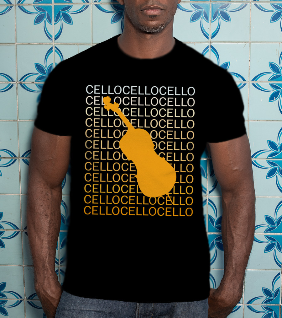Cello Repeated Bold Pattern With Orange T-Shirt