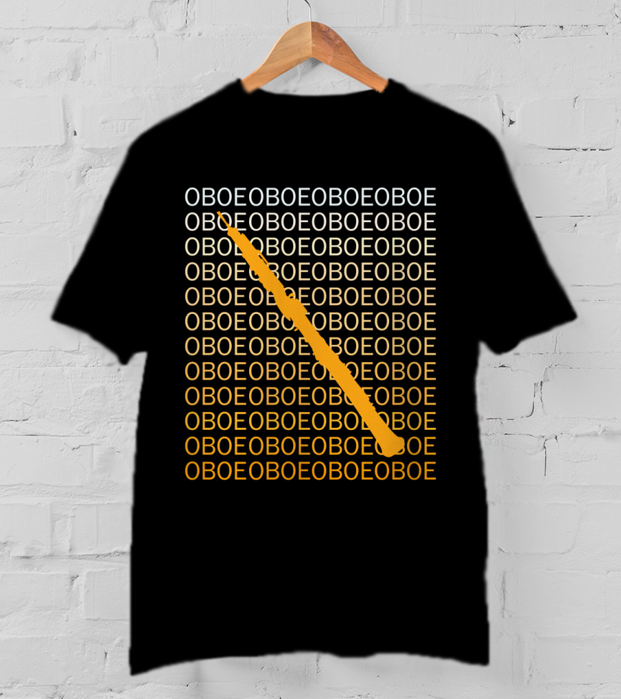 Oboe Diagonal Pattern With Humor Oboe Repetition T-Shirt