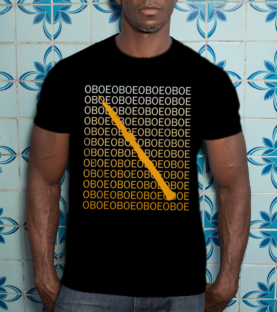 Oboe Diagonal Pattern With Humor Oboe Repetition T-Shirt
