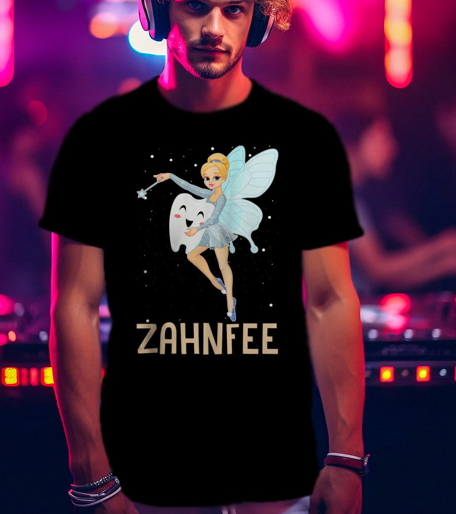 Zahnfee Fairy With Happy Tooth And Wand T-Shirt
