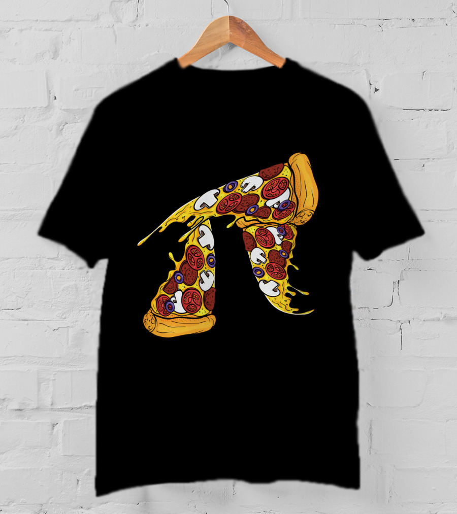 Pi Day Pizza Pi Funny Math Food 3.14 Melted Cheese Slice T-Shirt