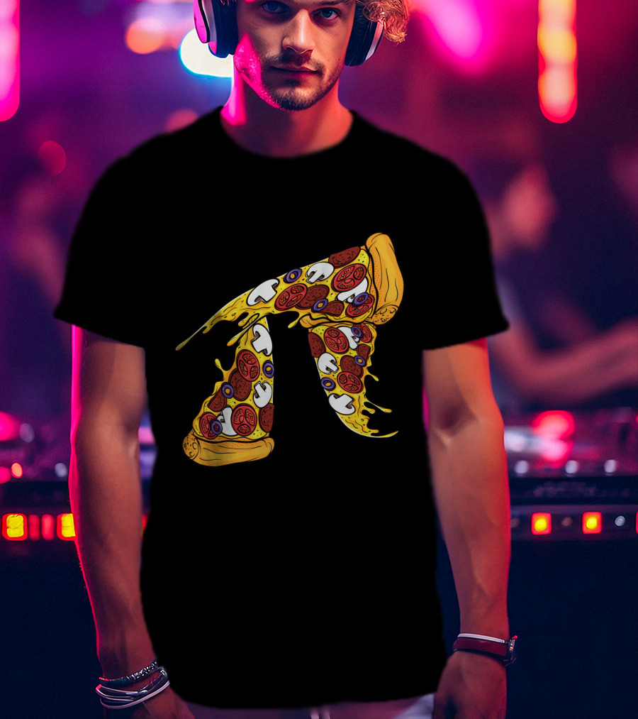 Pi Day Pizza Pi Funny Math Food 3.14 Melted Cheese Slice T-Shirt