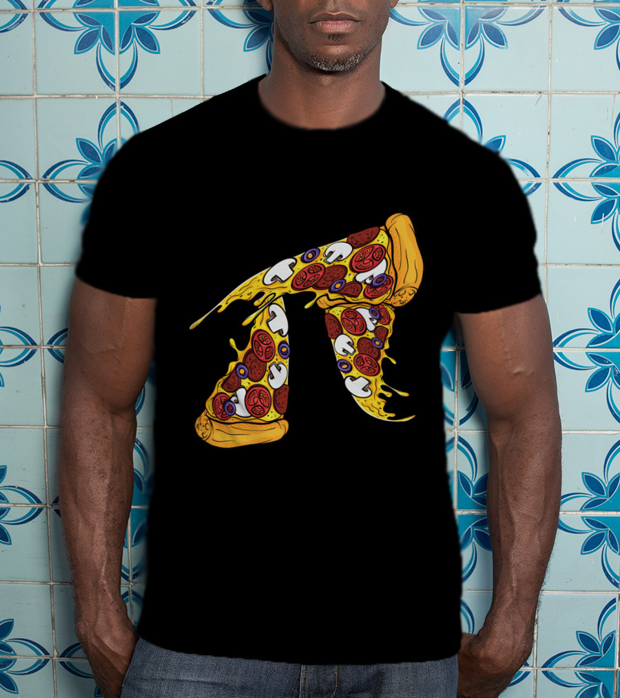 Pi Day Pizza Pi Funny Math Food 3.14 Melted Cheese Slice T-Shirt