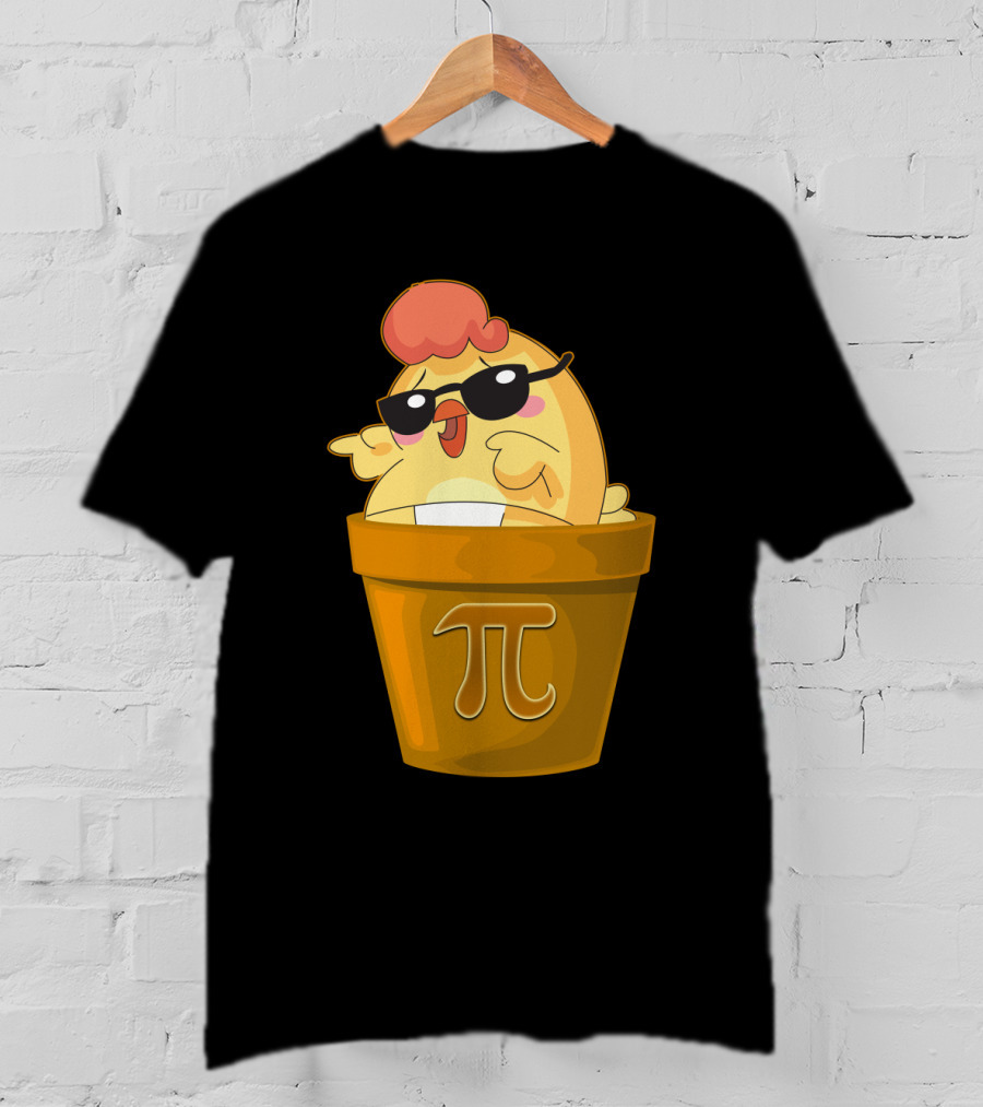 Chicken In Pot With Pi Symbol And Sunglasses T-Shirt