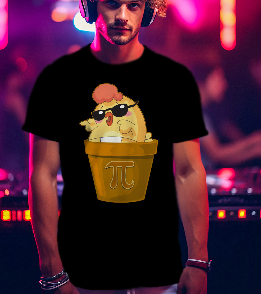 Chicken In Pot With Pi Symbol And Sunglasses T-Shirt