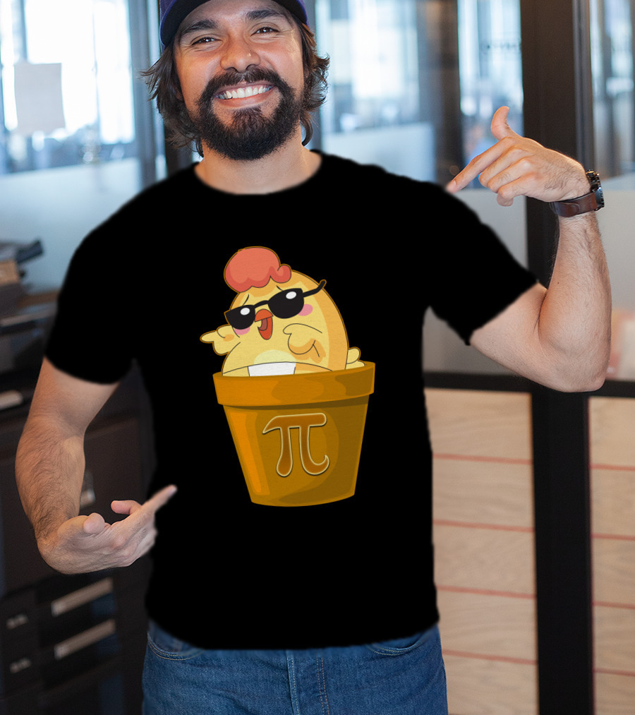 Chicken In Pot With Pi Symbol And Sunglasses T-Shirt