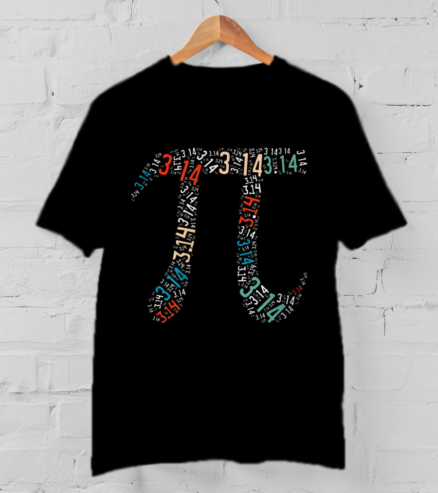 PI 3.14 Number Collage Mathematical T-Shirt