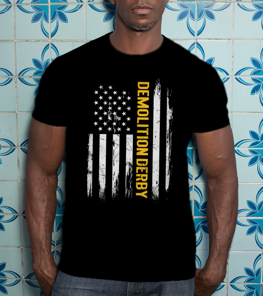 Vintage USA Flag Demolition Derby T-Shirt