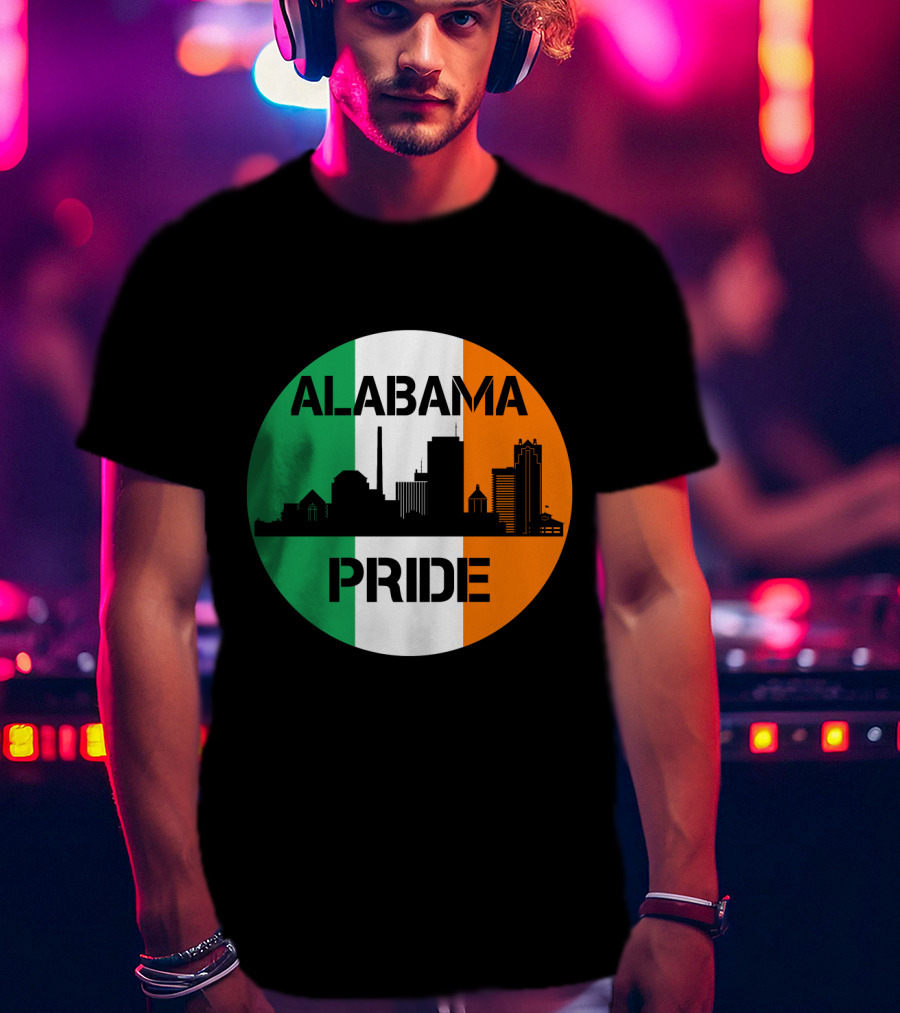 Alabama Pride Irish Flag Skyline T-Shirt