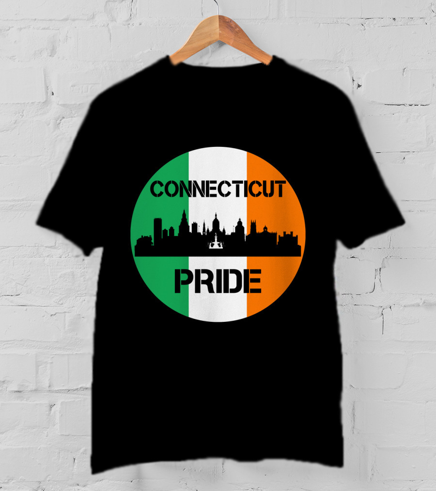 Connecticut Pride Skyline Irish Flag T-Shirt