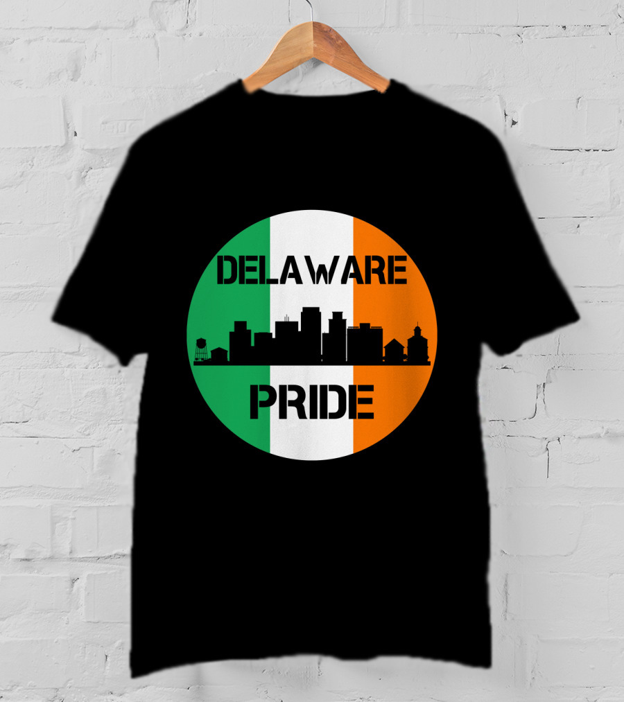 Delaware Pride Skyline Irish Flag T-Shirt