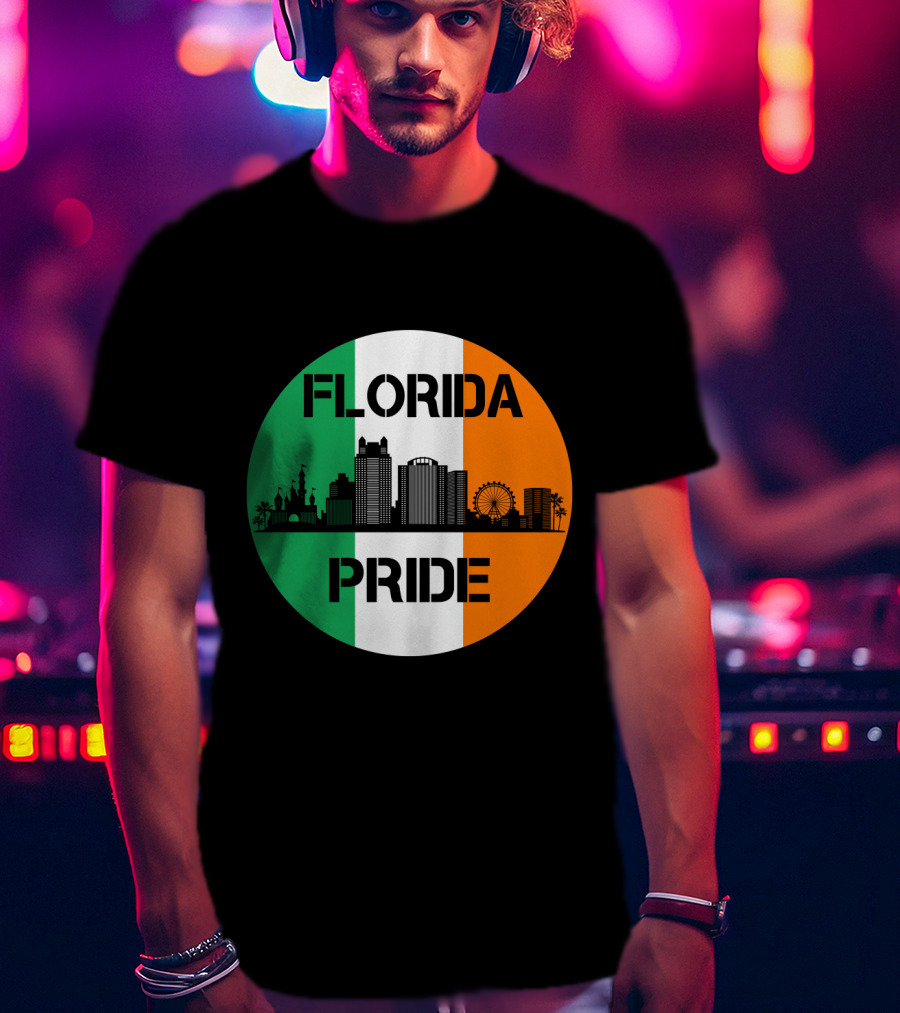 Florida Pride Skyline Irish Flag T-Shirt