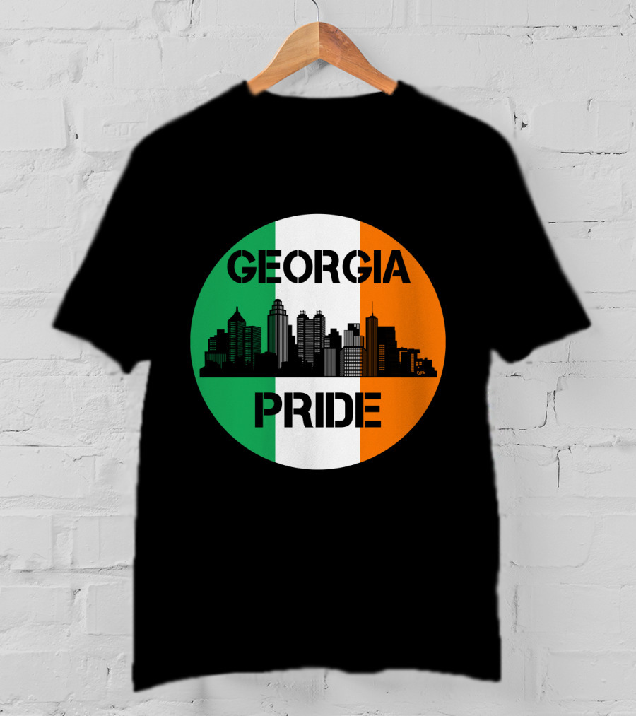 Georgia Pride Skyline Irish Flag Georgia T-Shirt