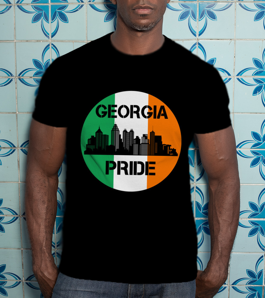 Georgia Pride Skyline Irish Flag Georgia T-Shirt