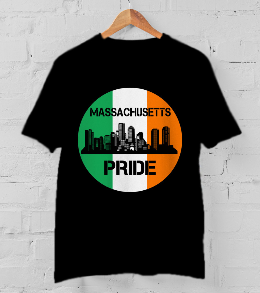 Massachusetts Pride Skyline Irish Flag T-Shirt