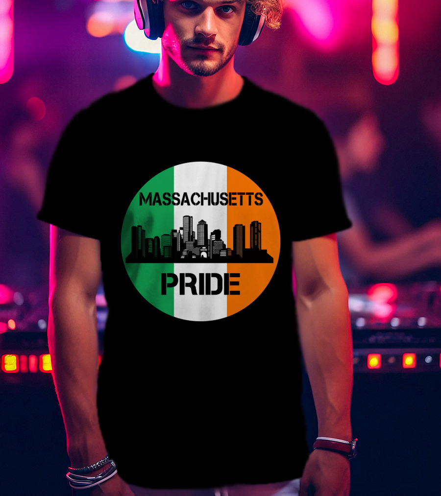 Massachusetts Pride Skyline Irish Flag T-Shirt