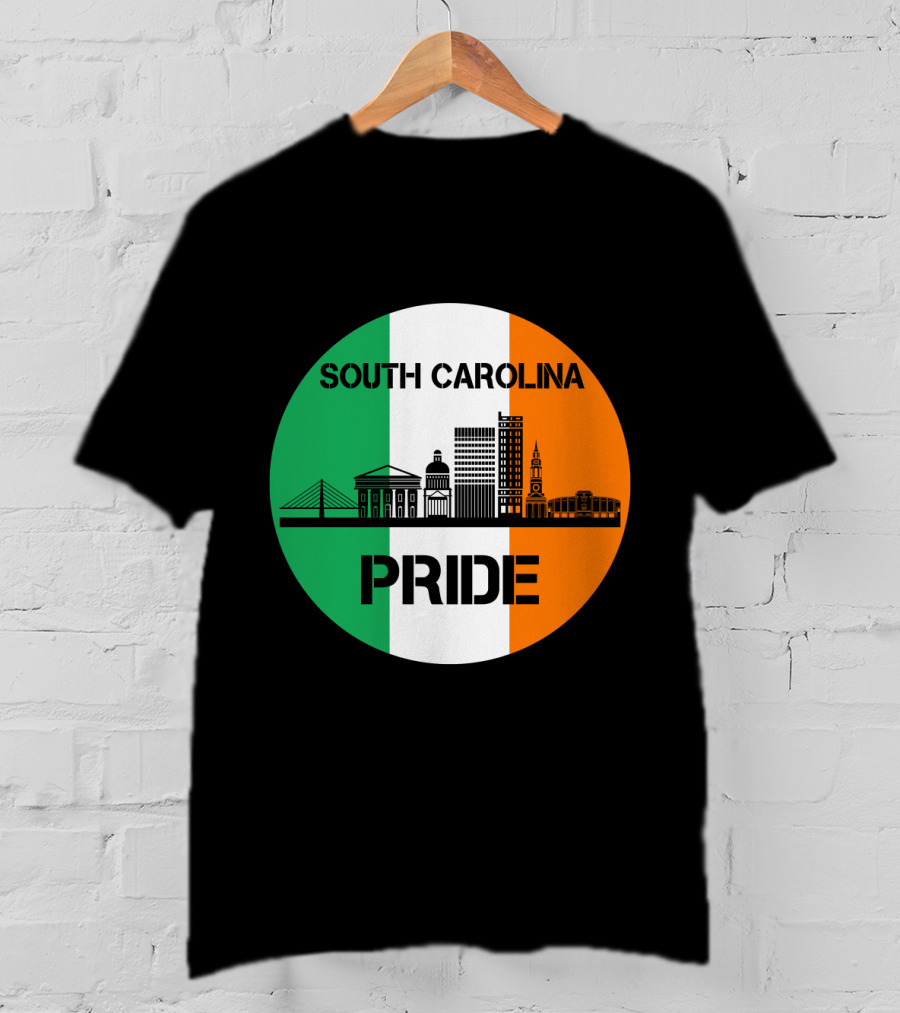 South Carolina Pride Skyline With Irish Flag Elements T-Shirt