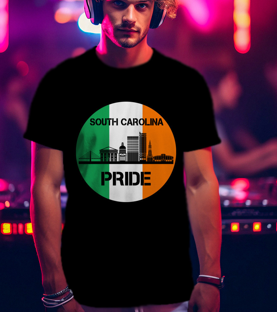 South Carolina Pride Skyline With Irish Flag Elements T-Shirt