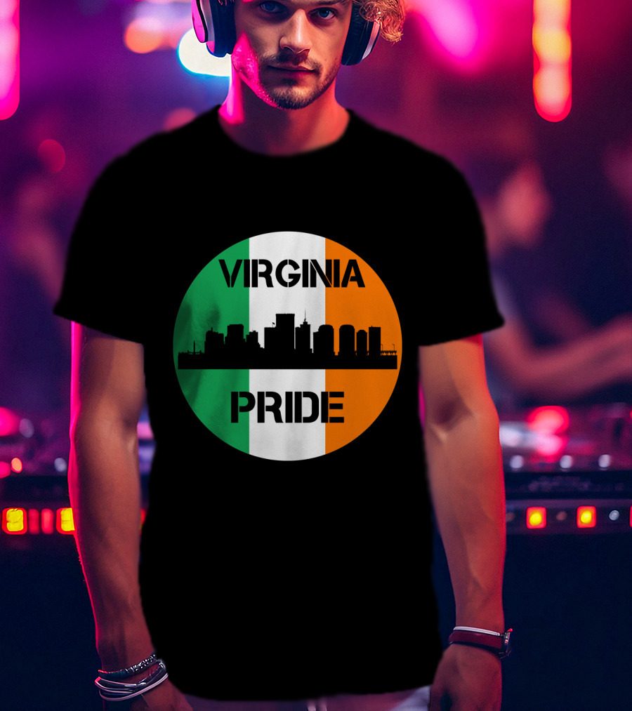 Virginia Pride Irish Flag Skyline T-Shirt