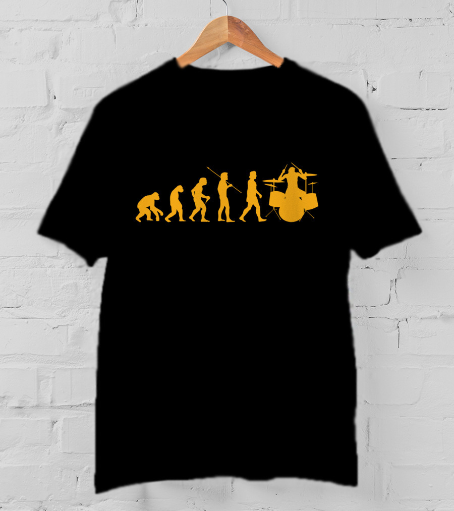 Evolution Of Drumming Silhouette Progression T-Shirt
