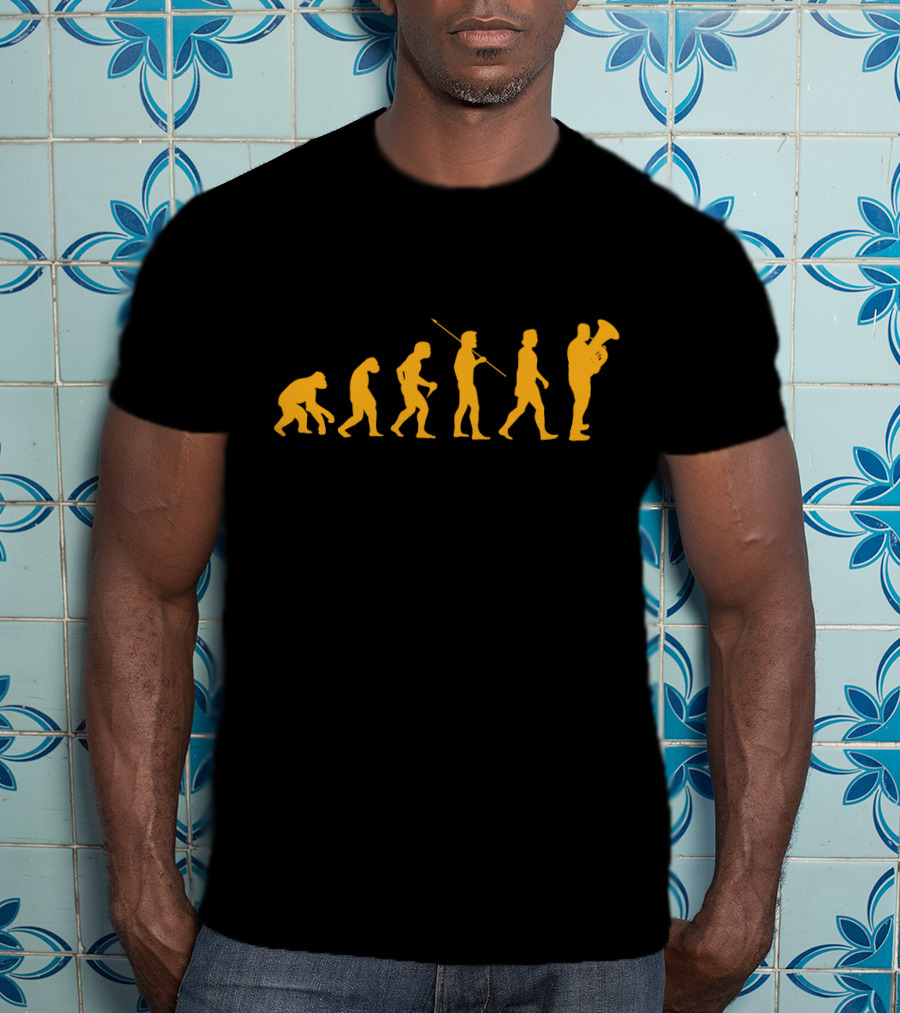 Evolution Tuba Musician Progression Humorous T-Shirt