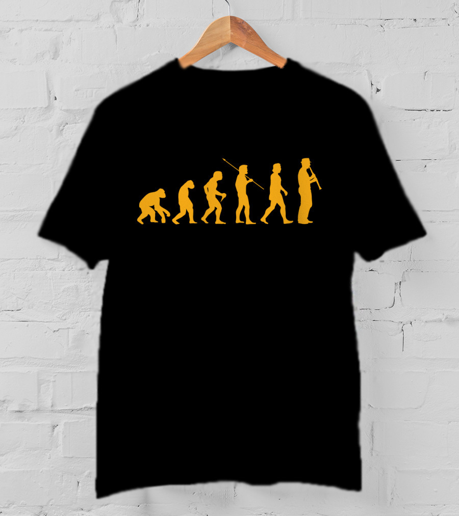 Evolution Of Man To Clarinet Player T-Shirt