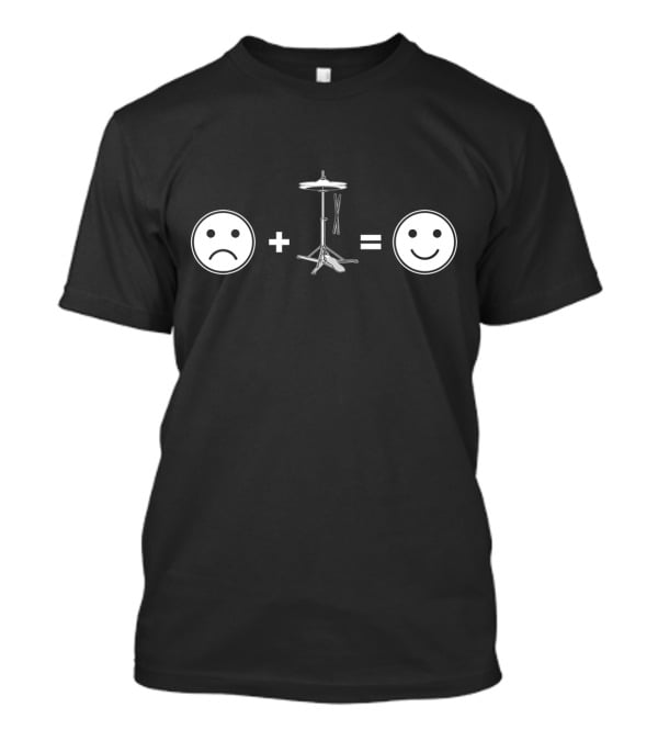 Drum Equals Happiness Drum Player Drummer Smiley Equation T-Shirt