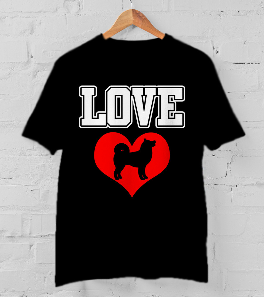 LOVE Heart Shiba Inu Dog Pet Lover T-Shirt